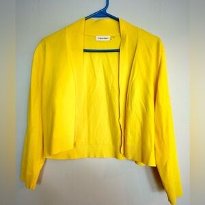 Calvin Klein bright yellow Cropped CardiganSize Large - fits like a medium